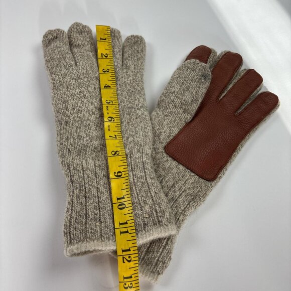 Eddie Bauer Wool Gloves Mens Large Deerskin Leather Grips Insulated - Picture 6 of 7